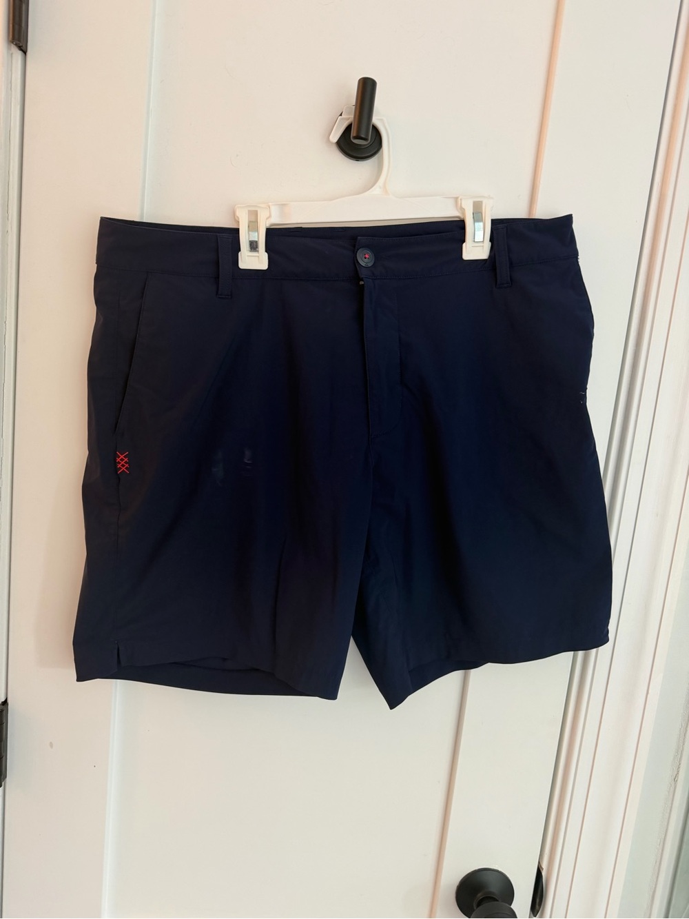 RHONE Navy Resort Shorts Flat-Front Performance Shorts FLAW